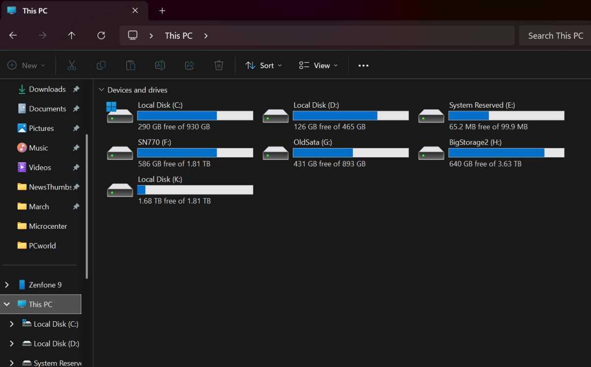 გადავსებული SSD დისკები Windows-ში
